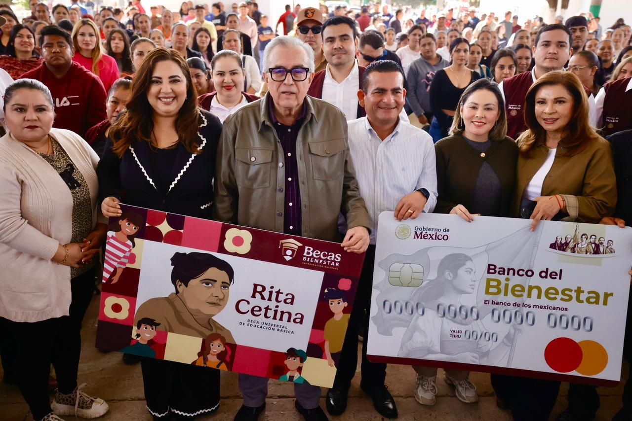 En Villa Ángel Flores, Navolato, inicia el gobernador Rubén Rocha, entrega de la Beca Rita Cetina