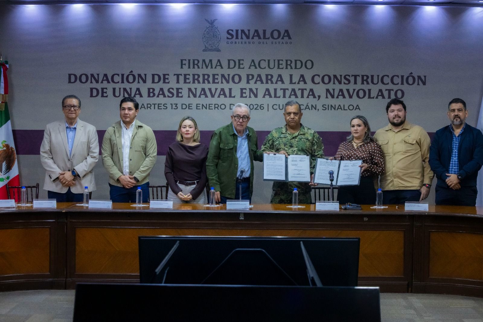 El gobierno de Sinaloa y la Secretaria de Marina, firman acuerdo de donación de 15 hectáreas adicionales, para la construcción de base naval en Nuevo Altata