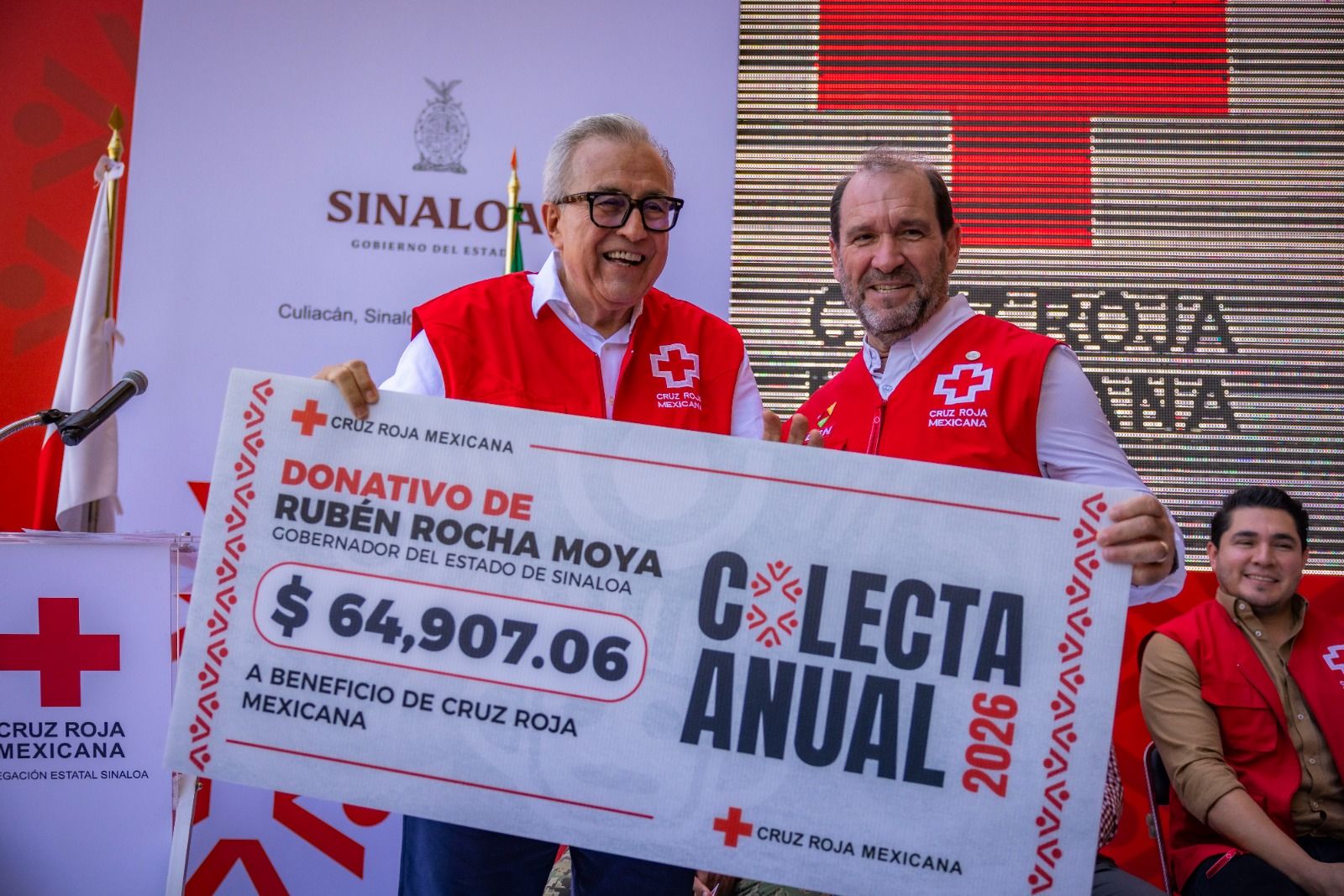 Pone en marcha el gobernador Rubén Rocha, la colecta anual 2026 de Cruz Roja en Sinaloa